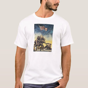 Iwo Jima vlag die kleuroorlog grafisch maakt T-shirt