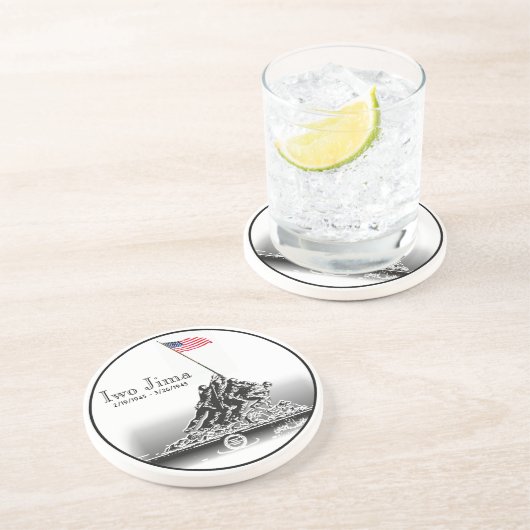 Iwo Jima Zandsteen Onderzetter (Zijkant)