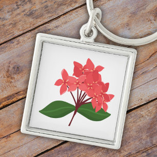 Ixora Coccinea, bloem van Maha Sarakham Sleutelhanger