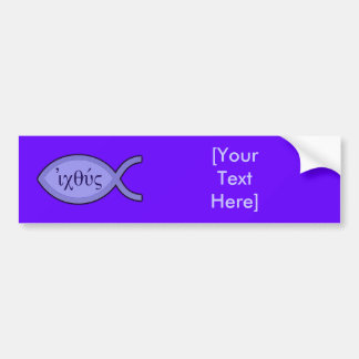 IXOYE Christelijk vissymbool - Blauw perkament Bumpersticker