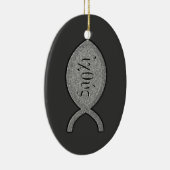 IXOYE Christelijk vissymbool - Steeneffect Keramisch Ornament (Rechts)