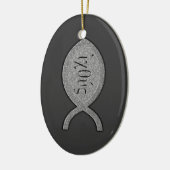 IXOYE Christelijk vissymbool - Steeneffect Keramisch Ornament (Links)