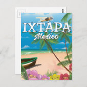 Ixtapa Mexico Beach poster Briefkaart (Voorkant / Achterkant)
