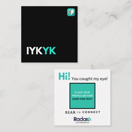 IYKYK VIERKANTE VISITEKAARTJE (Voorkant / Achterkant)