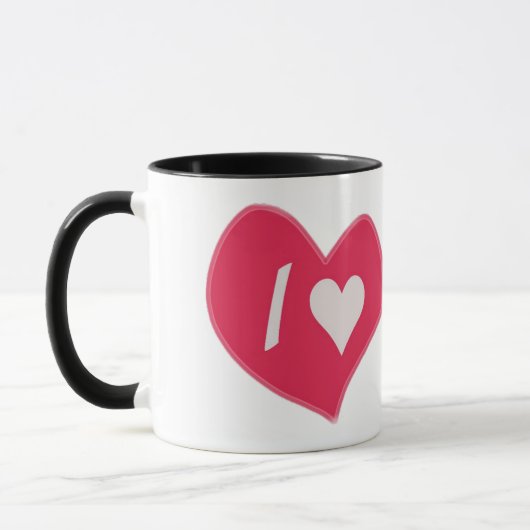 “I🤍You Heart – Cute Romantic Gift Design” Mok (Links)
