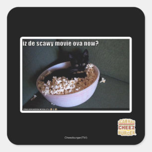 Iz de scawy film eicellen nu? vierkante sticker