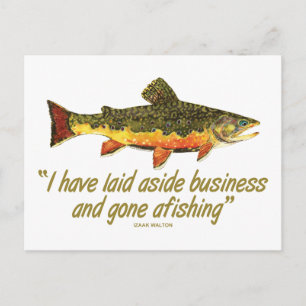 Izak Walton Vist Quote Briefkaart