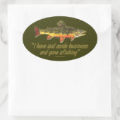 Izak Walton Vist Quote Ovale Sticker (Tas)