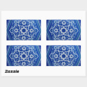 Iznik Floral Etnische Tribal Turks Mozaïek Aardewe Rechthoekige Sticker (Vel)