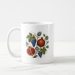 Iznik Ottomaanse Granaatappel & Druiven Bloemmotie Koffiemok