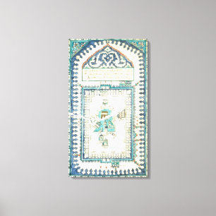 Iznik-tegel met een afbeelding van Mecca Canvas Afdruk