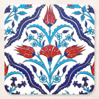 Iznik Tiles Vierkante Kartonnen Onderzetter
