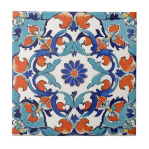 Iznik Turks Bloemen Turkoois Blauw Bloem Tegeltje
