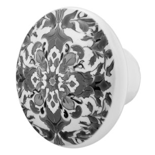 Iznik Turks Zwart-wit Abstract Keramische Knop