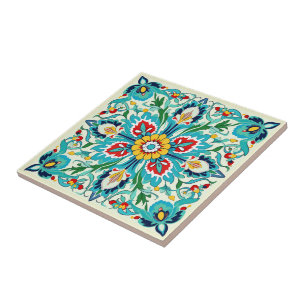Iznik Turquoise Blossom Radiance Tegeltje