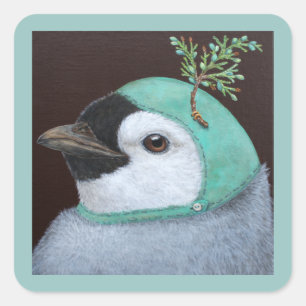 Izzy de pinguïnstickers vierkante sticker