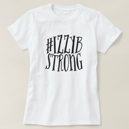 #IzzyBStrong Basic T-Shirt (zwart grafisch) (Design voorkant)