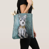 "Izzy's Day" canvas tas van de witte doodsbange ho (Dichtbij)