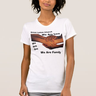 j0227529White, Great Lakes Church, We are Love,... T-shirt