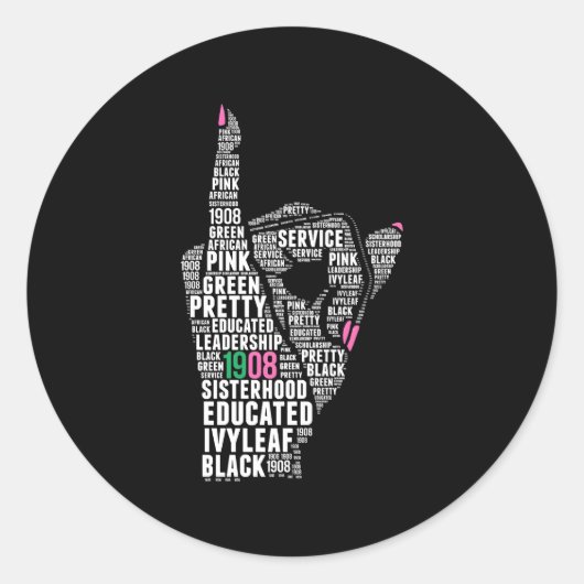 J15 Founder's Day aka Handgebarentaal Ronde Sticker (Voorkant)