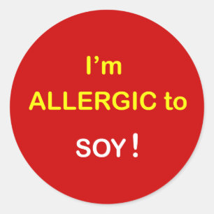 j5 - Ik ben allergisch - SOY. Ronde Sticker