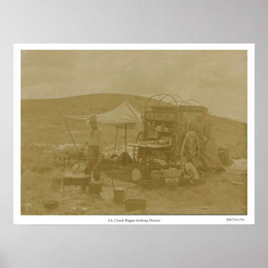 "J.A. Chuck Wagon, Getting Dinner"-Poster Poster (Voorkant)