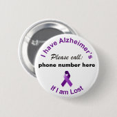 J’ai Alzheimer’s Please Call if I'm Lost Badge (Devant & derrière)