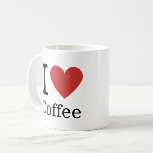 J❤️Aime La Mug De Café (Blanc) (Devant gauche)