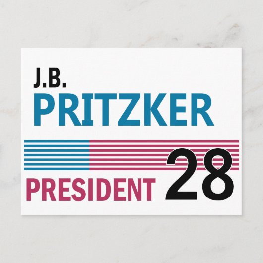 J.B. Pritzker 2028 Briefkaart (Voorkant)
