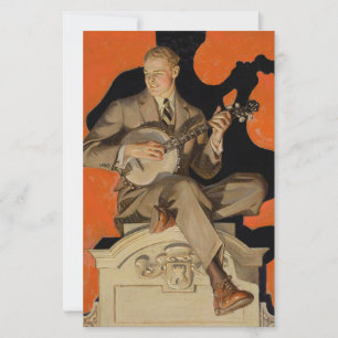 J.C. Leyendecker Banjo Speler 1920 Art Deco Kunst