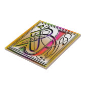 J Celtic Rainbow Custom Monogram Tile Tegeltje (Zijkant)