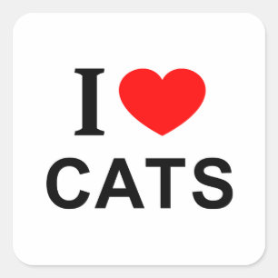 J'❤️ CHATS J'AIME CHATS J'AIME CHATS AUTOCOLLANT C