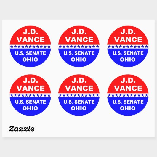 J.D. Vance US Senate Ohio 2022 Ronde Sticker (Vel)