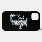 J Faux Diamond Bling Monogram Case-Mate iPhone Case (Achterkant (horizontaal))