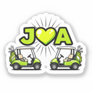 J Hart A Lief Golfkarretje Koppel Monogram Sticker