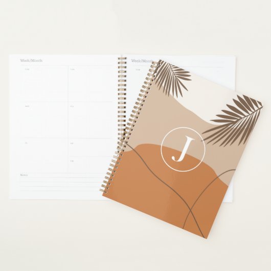 J - Initiaal Monogram Letter J Abstract Design Planner (Display)