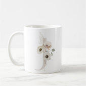 J initial avec fleur de couleur douce Café Mug (Gauche)