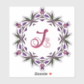 J Initiële unieke en bizarre boho-bloemen mooi Sticker (Vel)