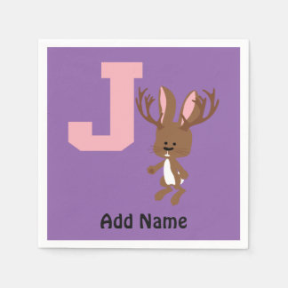 J is voor Jackalope Servetten