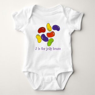 J is voor Jelly Beans Rainbow Snoep Alphabet Sweet Romper