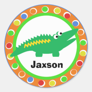 J is voor Oerwoud Alligator Ronde Sticker