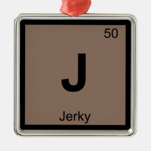 J - Jerky Rundvlees Chemie Periodiek Systeem Symbo Metalen Ornament