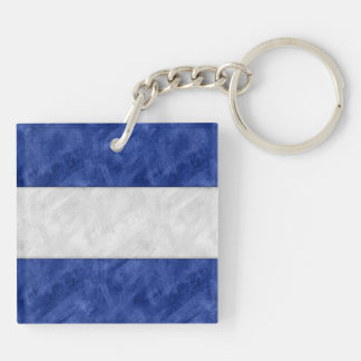 J Juliet Waterverf Nautical Signal Maritime Flag Sleutelhanger