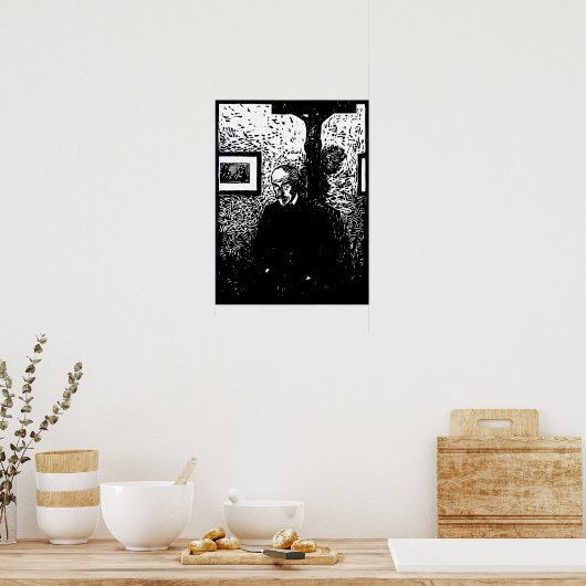 J.-K. Huysmans Woodcut Poster (Keuken)