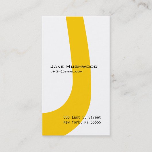 J Letter Alphabet Visitekaartje Oranje (Voorkant)
