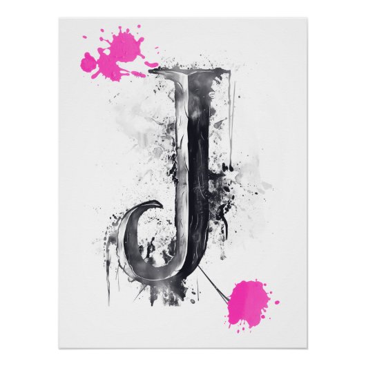 J Letter - Typografie Perfect Poster (Voorkant)