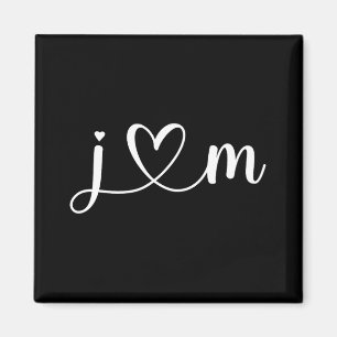 J Love M Bride Vriendje en Vriendin J Letter A Magneet