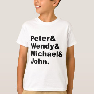 J.M. Barrie's Peter Pan Peter Wendy Michael John T-shirt