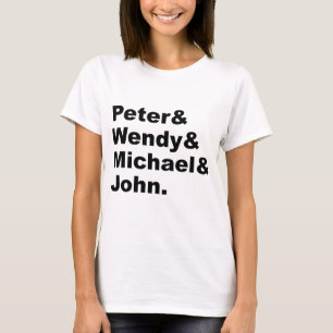 J.M. Barrie's Peter Pan Peter Wendy Michael John T-shirt