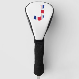 J Monogram bedekt op Union Jack Flag dcnt Golfheadcover